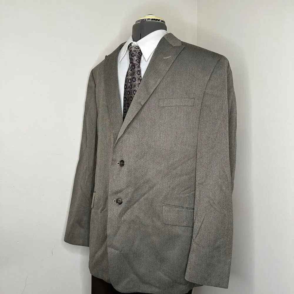 Mens 46R Blazer Gray 2 Button 3XL 50